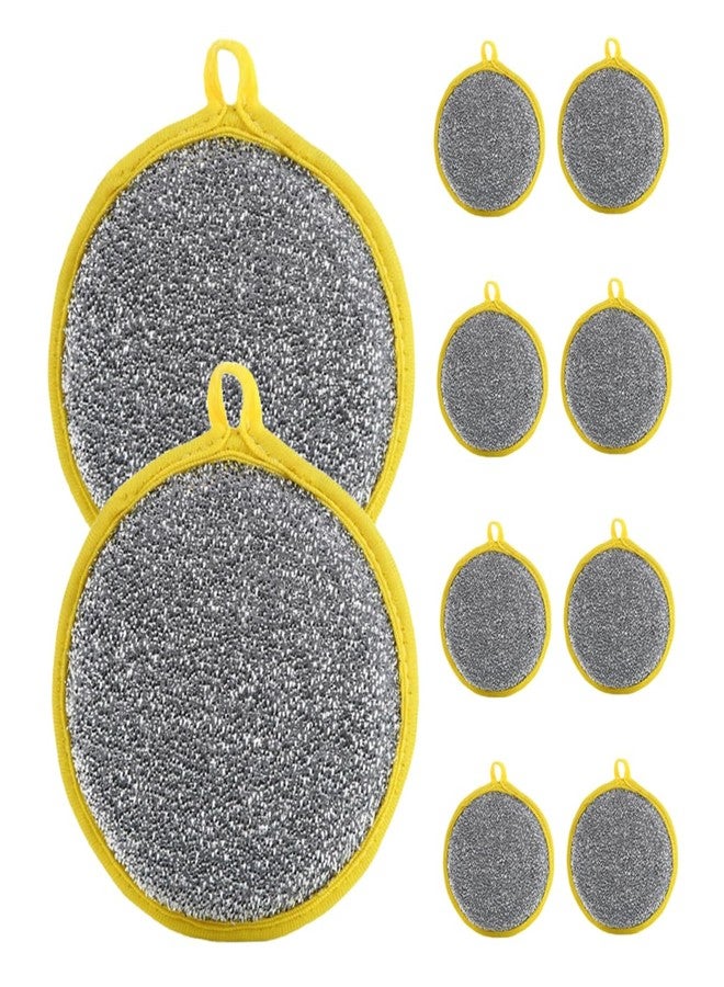 BUGUUYO High-Efficiency Round Kitchen Sponges 10pcs Double-Sided Dish Scrubbers Quick Stain Remover Breathable Material - Image 1